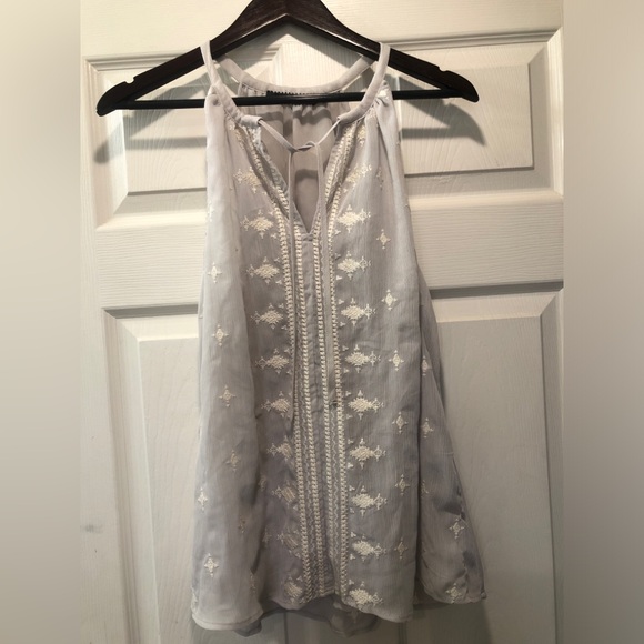 BKE tank top gray Aztec Embroidered western‎ boho small (15) - Picture 1 of 4